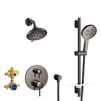 GROHE 29431A00 Timeless 2-Handle Pressure Balance Shower Set, Hard Graphite - color: Hard Graphite