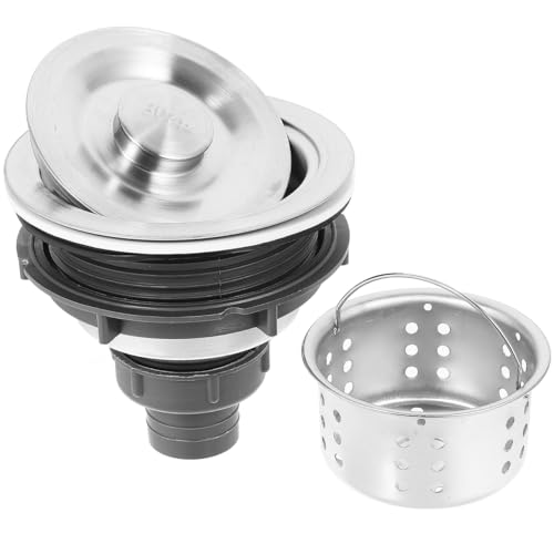 Healeved Universal Bathtub Drain Stopper Shower Drain Hair Catcher with Stainless Steel Plug and Hair Catcher Easy Install Remover Tool for Shampoo Bed and Salon Equipment, Laundry, Utility, RV Sink