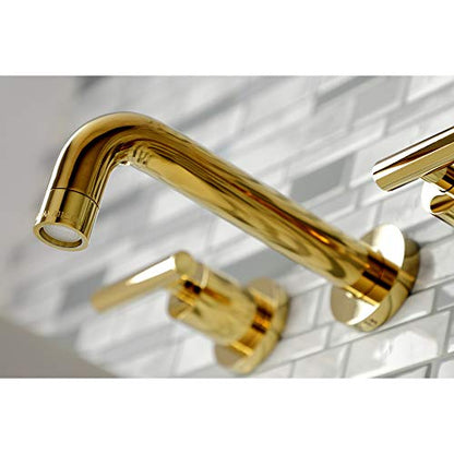 Kingston KS8122CML Wall Mount Bathroom Faucet, Polished Brass - color: Polished Brass