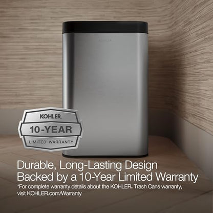 Kohler K-31315-ST 22-Liter Dual-Bin Open-Top Trash Can, Stainless Steel - color: Stainless Steel, size: 5.8 Gallon - Open Top