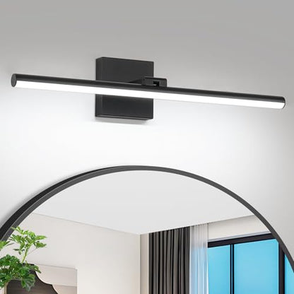 LED Bathroom Vanity Light, Modern Bathroom Light Fixture Over Mirror (Cool White 6000K), Vanity Light Bar with Angle Adjustable, 24 Inch, Black - color: Black-Cool White, size: 24 inch