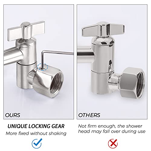 G-Promise All Metal 10 Inches Rainfall Shower Head with Handheld Combo | All Metal, Built to Last, Easy Install, Adjustable Height & Angle for All Heights, Extra Long Hose, Modern Upgrade - color: Brushed Nickel, size: 10 Inches
