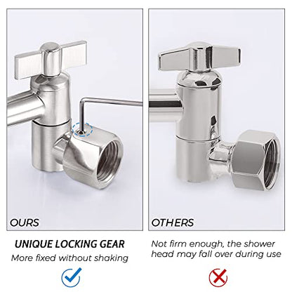 G-Promise All Metal 10 Inches Rainfall Shower Head with Handheld Combo | All Metal, Built to Last, Easy Install, Adjustable Height & Angle for All Heights, Extra Long Hose, Modern Upgrade - color: Brushed Nickel, size: 10 Inches