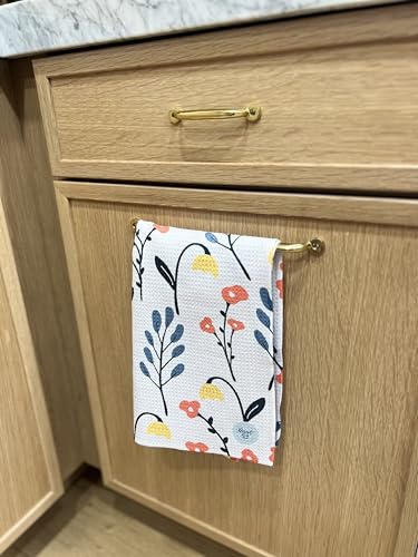 Kitchen Towels, Dish Towels for Kitchen, 2 Pc Kitchen Towel Set | Microfiber Waffle Towels, 16 x 26 inches, with Hanging Loops, Reusable Tea Towels, Cute Kitchen Towels - 2 Pack - color: Navy