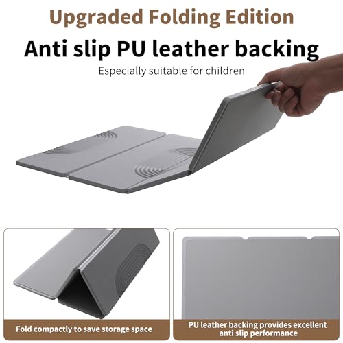 Foldable Stone Dish Drying Mat for Kitchen Counter, Diatomaceous Earth Drying Mat with Non-Slip Backing, Heat Resistant Multifunctional Mat for Kitchen & Bathroom, Instant water absorption-(24"×16") - color: Light Gray