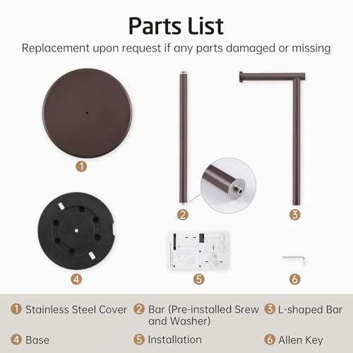 KES Bronze Toilet Paper Holder Stand, 26" H Free Standing, Heavy Base | 304 Stainless Steel, Cement-Filled Base, Anti-Slip Pad, Fits All Roll Sizes, 1-Min Assembly, No Drill - color: Bronze, size: 26" H