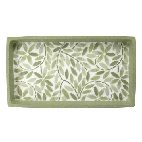 Avanti Linens - Vanity Tray, Resin Countertop Accessories, Guest Bathroom Essentials (Stratford Collection, Green) - size: 10.3" x 5.5" x 1.2"
