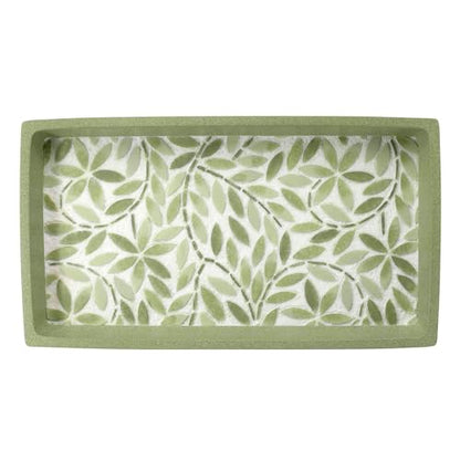 Avanti Linens - Vanity Tray, Resin Countertop Accessories, Guest Bathroom Essentials (Stratford Collection, Green) - size: 10.3" x 5.5" x 1.2"