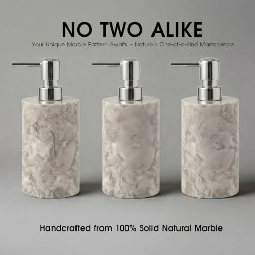 Marble Soap Dispenser, Hand Soap Dispenser for Bathroom Kitchen Countertop - Lotion and Liquid Soap Dispenser (1, Grey) - color: Gray