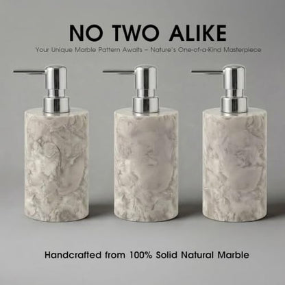 Marble Soap Dispenser, Hand Soap Dispenser for Bathroom Kitchen Countertop - Lotion and Liquid Soap Dispenser (1, Grey) - color: Gray