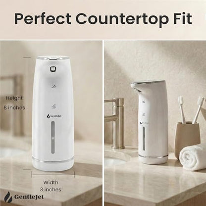 GentleJet Cloudfoam Automatic Foaming Soap Dispenser Touchless Foam Dispenser for Kids & Family, Soft Rich Foam, USB-C Rechargeable, No-Clog Design, IPX5 Waterproof, 320 ml - color: White - Chrom