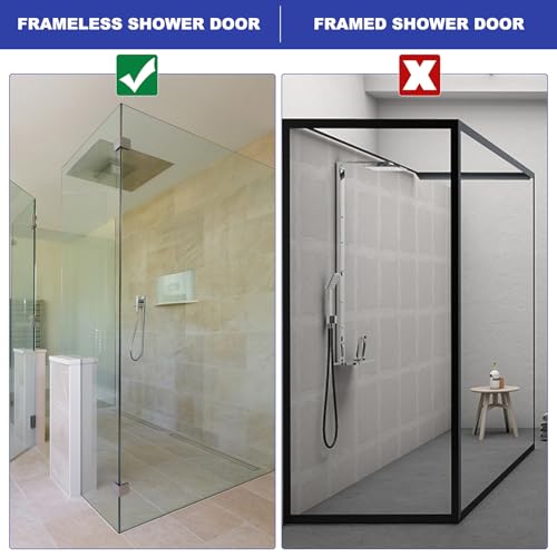 2 Pack Shower Door Hooks, Stainless Steel Over Glass Hooks for Towels | Fits 01"-04" Frameless Shower Doors With Anti-scratch Padding for Towels, Robes, Loofahs And Everyday Bathroom Use