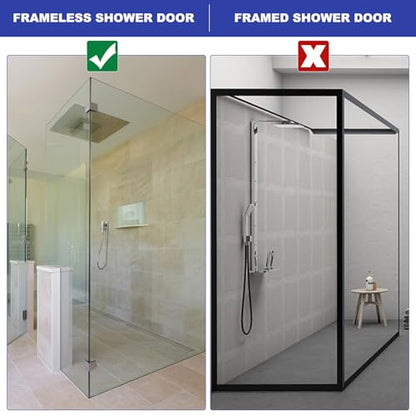 2 Pack Shower Door Hooks, Stainless Steel Over Glass Hooks for Towels | Fits 01"-04" Frameless Shower Doors With Anti-scratch Padding for Towels, Robes, Loofahs And Everyday Bathroom Use