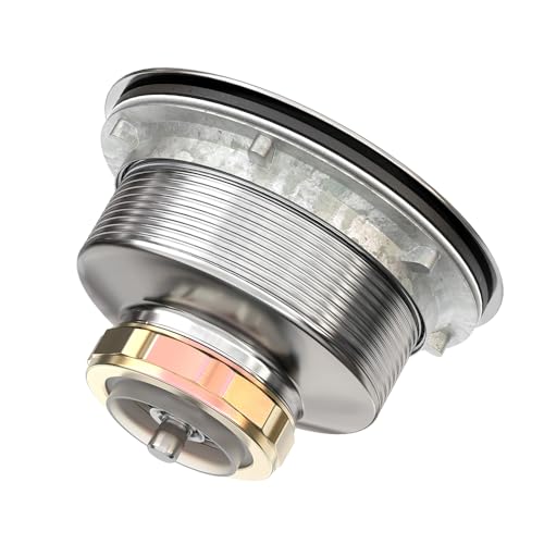 KONE 3-1/2 Inch Kitchen Sink Drain Strainer Assembly Made by All Stainless Steel with Strainer Basket/Drain Stopper, Replacement for Standard Commercial Drains - color: Polish
