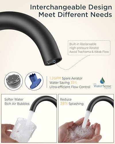 FORIOUS 4 Inch Centerset Bathroom Sink Faucet Black and Brushed Nickel | Brushed Nickel and Black bathroom faucet 4 In, RV Sink Faucet Bathroom with Pop Up Dain, 24" Water Hose, 1.2gpm Spare Aerator - color: Stainless Steel&Black, style: Classic