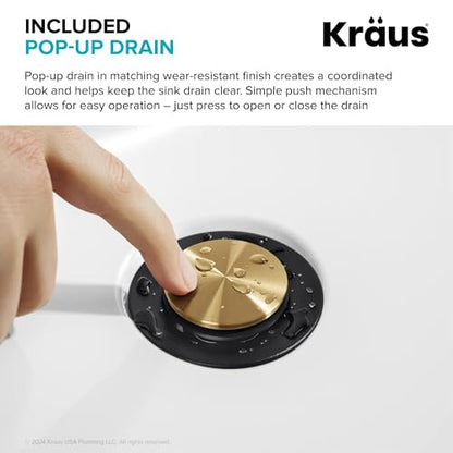 KRAUS Indy Bathroom Faucet for Vessel Sink in Spot-Free Brushed Brass/Matte Black with Single Handle, Pop Up Drain and Supply Lines, KVF-1410SFBBMB - color: Spot Free Brushed Brass/Matte Black, style: Vessel