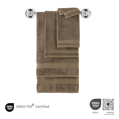 CTT - Luxury 6 Piece Towel Set, 100% Turkish Cotton, Quick Drying, Highly Absorbent & Comfy, Includes 2 Bath Towels, 2 Hand Towels & 2 Washcloths | (Deep Taupe) - color: Deep Taupe, size: 6-Piece Towel Set