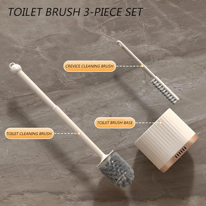 2 in 1 Toilet Bowl Brush Plunger Set,Toilet Brush and Holder Set Toilet Bowl Brush with Tweezers Long Handle,Ventilation Slots Base,Toilet Cleaner Brush for Bathroom Deep Cleaning - color: Light Green