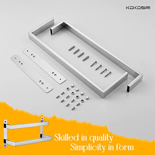 KOKOSIRI Towel Bars Hand Towel Holders 16 Inches Chrome Bathroom 2-Tiers Ladder Towel Rails Wall Mounted Towels Shelves Rack Polished Stainless Steel, B5008CH-L16 - color: Polished Chrome, size: 16-Inch