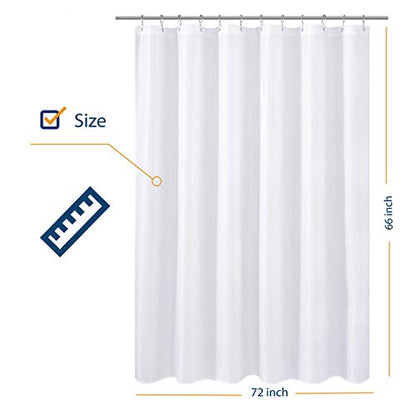N&Y HOME Short Shower Curtain or Liner Fabric 66 inches Length, White | Diamond Patterned, Hotel Quality, Washable, Water Repellent, 72x66 Cloth Shower Curtain With Grommets - size: 72"W x 66"L (Pack of 1)