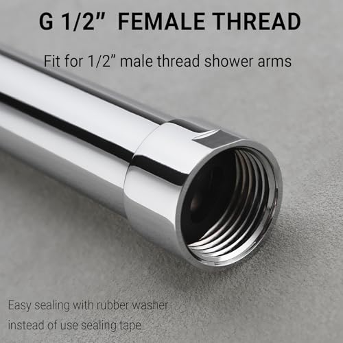 Shower Arm Extender 4 Inch Rainfall Shower Head Extension Arm Pipe, Female to Male 1/2 Inch, Polished Chrome - color: Chrome, style: 4-Inch