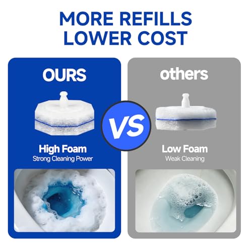 50 Count Disposable Toilet Brush, Toilet Cleaner Refills | Replacement Heads for Toilet Cleaning System,Compatible with Most Toilet Brushes