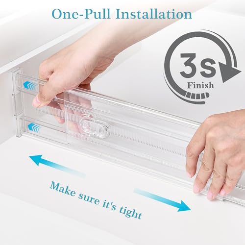 Vtopmart 4" Regular Upgrade Drawer Dividers for Clothes, 12.8"-22.3" 8 Pack | Expandable Dresser Drawer Organizer, Clear Separator, Baby Clothing, Underwear, Cosmetics, Toiletries Storage, Space Saving - size: Regular-4" without Inserts