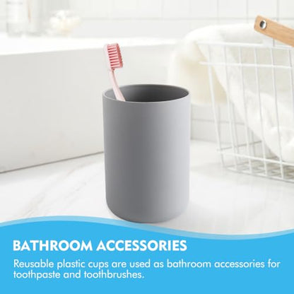 300ml Bathroom Cup, Wall Mounted Toothbrush Holders Reusable Water Cup Drinking Cups for Home Travel Bathroom Accessories (Grey) - color: Grey