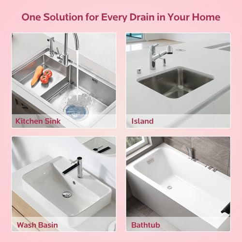 Foaming Drain Cleaner Clog Remover for Kitchen & Bathroom Pipes 2Pack | Expanding Foam Action, Helps Break Down Grease, Soap Scum and Food Buildup, Keep Drains Fresh, Fast Drain Care