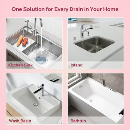 Foaming Drain Cleaner Clog Remover for Kitchen & Bathroom Pipes 2Pack | Expanding Foam Action, Helps Break Down Grease, Soap Scum and Food Buildup, Keep Drains Fresh, Fast Drain Care