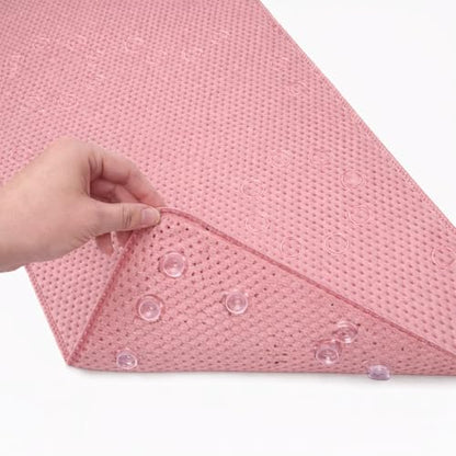 Bathtub Mat Non Slip, Bath Mat for Tub Non Slip, Tub Mat Extra Large 36 x 17 in, Bathtub Mat with Suction Cups & Drain Holes, Soft Foam, Machine Washable, Pink - color: Pink
