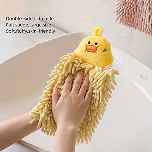 Ivymei 3 Pack Double-Sided Fuzzy Animal Chenille Hand Towels Cute Hanging Hand Towels with Loop for Bathroom Kitchen,Quick Dry(2 Mix) - color: 2 Mix
