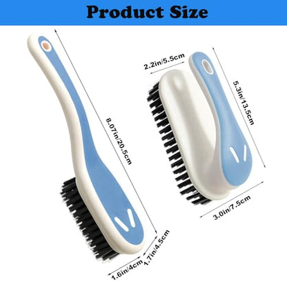 Soft Bristle Scrub Cleaning Brush Stain Remover Brush Fabric Cleaning Brush Laundry Brush Small Scrub Brush Cleaner Household Cleaning Brushes for Carpet, Clothes, Bathroom,Sneaker-2 Pack (Blue) - color: Blue