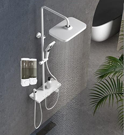 1-Chamber Soap Dispensers Wall Mount,400ml Bathroom Shower Pump Dispenser,Press Manually Lotion Shower Soap Dispenser Usefor Home,Bath,Kitchen,Hotels,Restaurants(White) - color: White, size: 1 Chamber