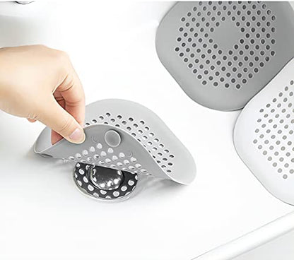 2 Pieces Shower Drain Hair Catcher Bathtub Stopper, Home Protectors with Sucker Water Trap Sink Cover for Bathroom Bathtub and Kitchen (Grey,White) - color: Grey,white