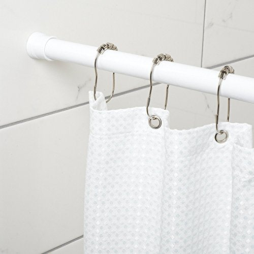 Zenna Home Tension Shower Curtain Rod, White, 44 to 72 Inches – Premium Steel Adjustable Shower Curtain Rod for Bathroom, Easy No Drill Install – Rust Resistant Spring Tension Shower Curtain Bar - color: White, size: 44" to 72" (Standard Size)