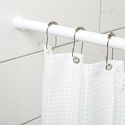 Zenna Home Tension Shower Curtain Rod, White, 44 to 72 Inches – Premium Steel Adjustable Shower Curtain Rod for Bathroom, Easy No Drill Install – Rust Resistant Spring Tension Shower Curtain Bar - color: White, size: 44" to 72" (Standard Size)