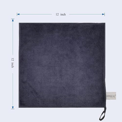 400 GSM Premium Microfiber Cleaning Cloths, Ultra Absorbent Lint Free Towels & Cleaning Rags for Car Detailing, Kitchen, Glass & Household Cleaning, Reusable Machine Washable 12" x 12" - color: Grey
