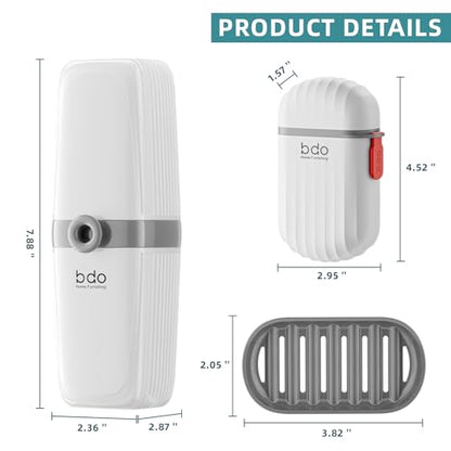 VITVITI Toothbrush Travel Case, Portable Leakproof Travel Soap Container Dish Tray, Portable 7.88 inch Toothpaste Toothbrush Holder with Cover for Trip/Bathroom/Camping, White A - color: White 2