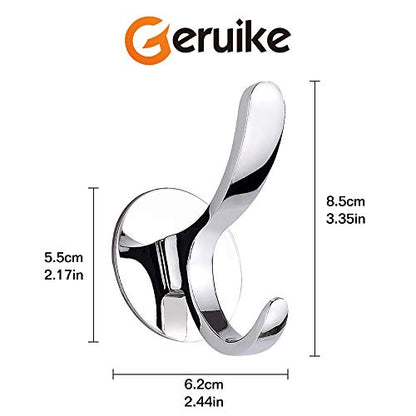Adhesive Coat Hooks Stainless Steel Self Adhesive Robe Towel Bathroom Kitchen Wall Hook No Screws Damage Free