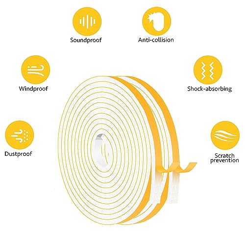 Weather Stripping, Foam Tape, 52Ft Bulk Pack, Whole House Sealing | Blocks Drafts, Noise, Light & Dust,, Single-Sided, Close Cell, Easy Install, Removable, No Residue, Fits Doors & Windows - color: White, size: 1/2 In x 1/4 In x 52Ft