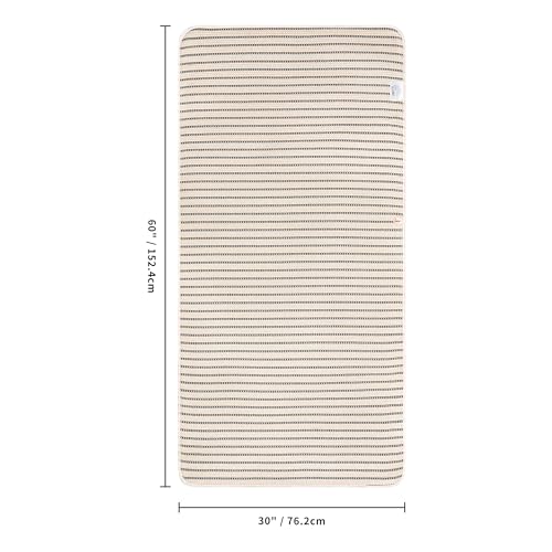 POLYTE 430 GSM Poly Blend Microfiber Quick Dry Waffle Bath Towel, 30x60 in | 4 Pack, Oversize, Lint Free, Body Towel - color: Light Beige/Black