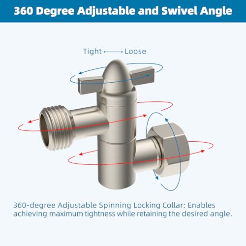 Hibbent All Metal Shower Head Elbow Adapter, 360 ° Adjustable Swivel Brass Shower Head Adapter, Stainless Steel Shower Arm Extension for Fixed and Rain Showerhead, Wall Mounted, Brushed Nickel - color: Brushed Nickel