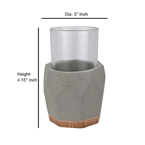 nu steel Cement, Made of Cement Tumbler Cup for Bathroom Vanity Countertops for Rinsing, Drinking, Storing Accessories and Organizing Makeup Brushes, Eye Liners - Stone/Brown