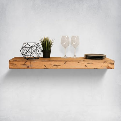 Urbandi Rustic Distressed Floating Shelves, Set of 2, Handmade Out of Pine Wood, 3 Inch Thick, Made in USA (Aged Oak, 36Lx3Hx8D) - color: Aged Oak, size: 36Lx3Hx8D