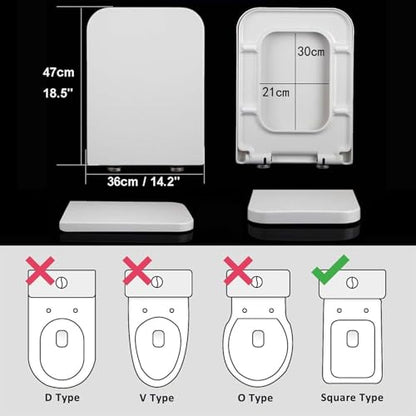 Toilet Seat - Soft Close Quick Release for Easy Cleaning, Top Fix Installation with Adjustable Hinges - Ideal for Bathroom Upgrade - size: 04F