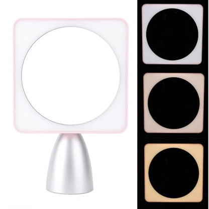 Yosoo 30x Magnifying Mirror with Light, Large 6' Lighted 30x Magnified Mirror with Suction Cups & Table Stand, Lighted Makeup Mirror with 12 Brightness Levels, 360° Rotation (Pink - color: Pink Silver
