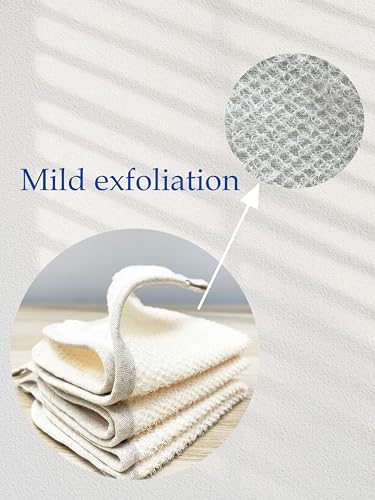 6 Pack Exfoliating wash Cloth Face and Body Wash Bath Scrub Soft Weave Bath Towel Massage Cloth for Women and Man, Two Sides