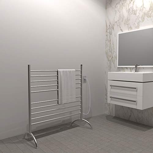 Amba Solo 33" Freestanding 10 Bar Towel Warmer in Brushed - color: Brushed