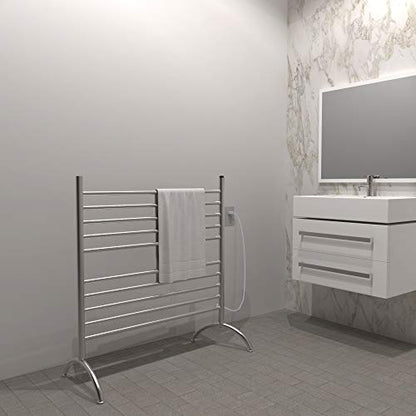 Amba Solo 33" Freestanding 10 Bar Towel Warmer in Brushed - color: Brushed